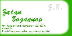 zalan bogdanov business card